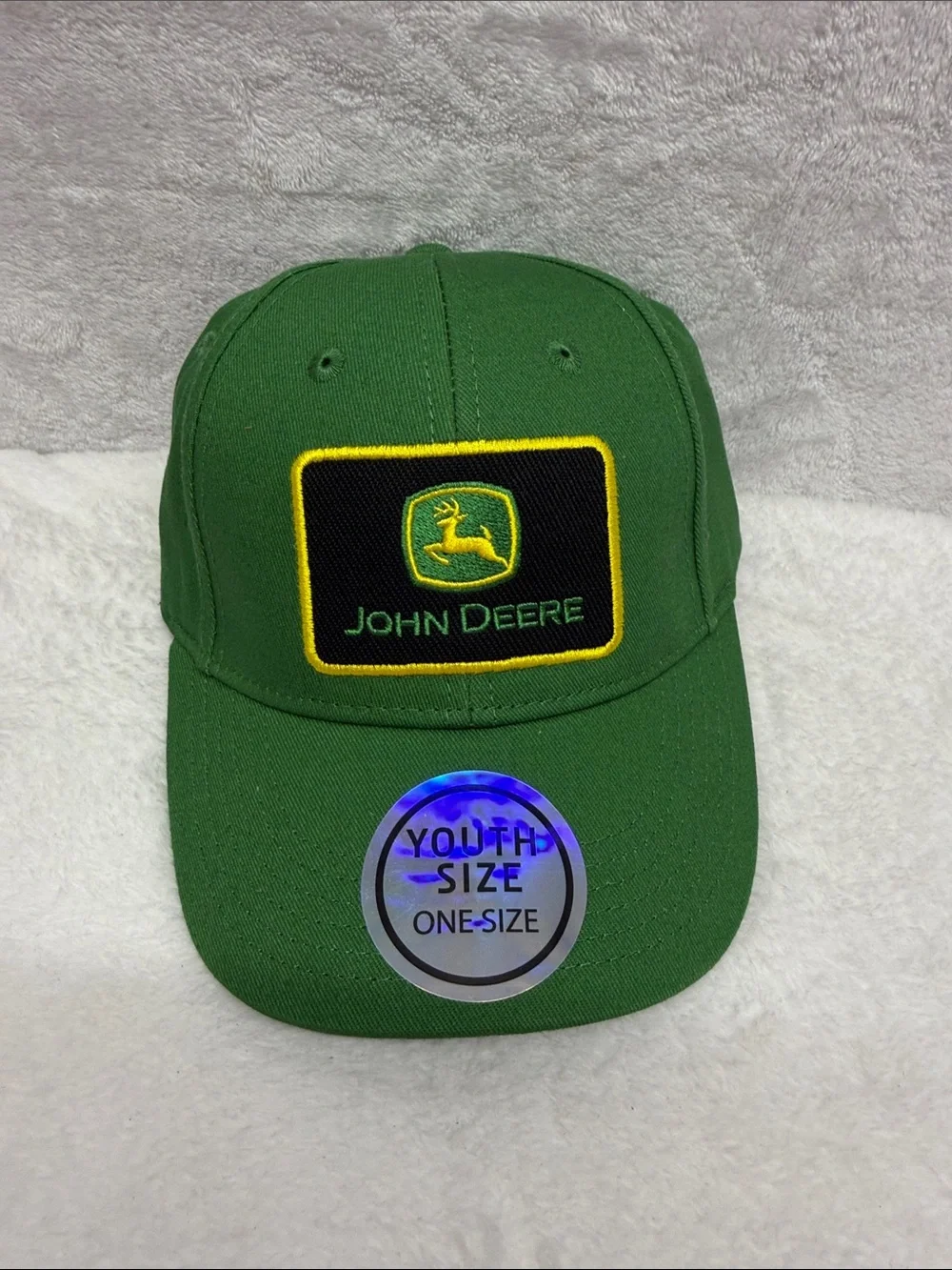 John Deere Green Cap with Yellow Trim and Black Patch